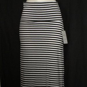 Lily White High Waist Maxi Skirt Black & White Stripe ~ Med